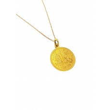 Gold 14K Pendant 'Constantinato' Circular