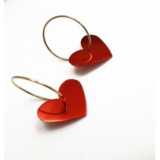 Sparkling Red Hearts Hoops